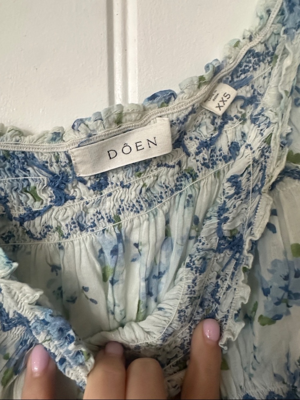 Doen Blue Floral Puff-Sleeve Maxi Dress - Picture 8 of 9
